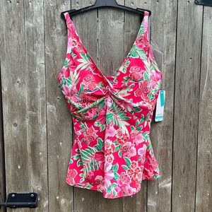 Sunsets California Honolulu Forever Tankini Top,Size 34D,NWT
